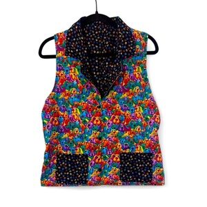 Vintage dog dreams colorful reversible dog animal print vest small